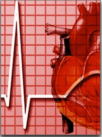 Infographic of a heart in front of an Electrocardiogram